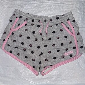 Roxy Barbie Gray Polka Dot Shorts with Pink Trim girls
